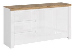 Komoda Vina (bijela sjajna + hrast wotan)