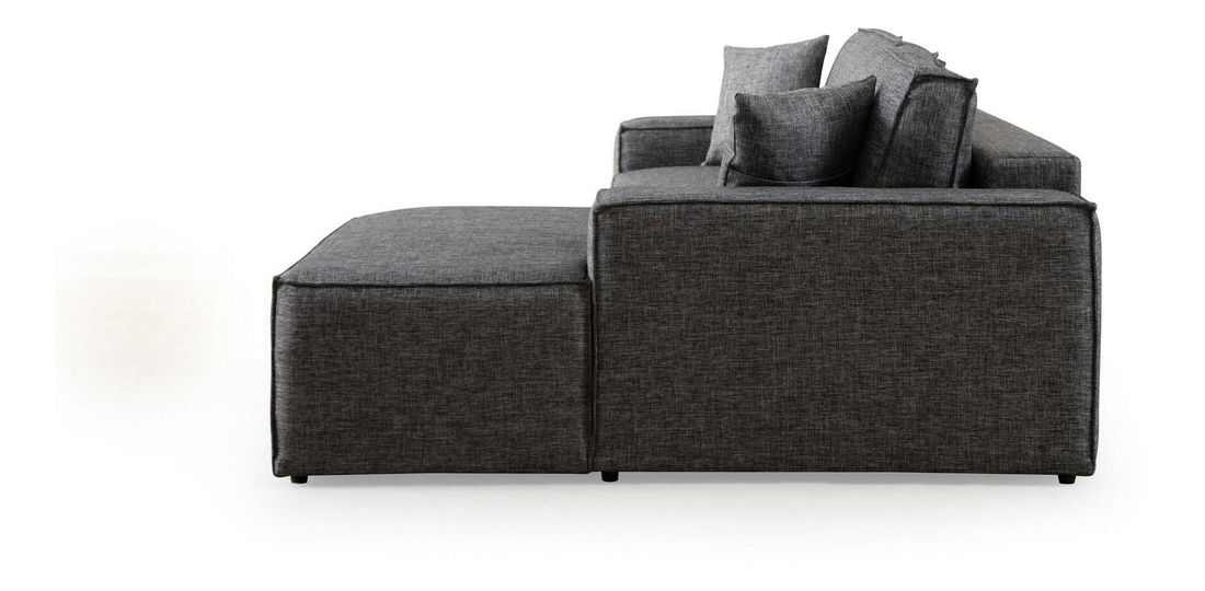 Kutna garnitura Pirlofenzza (s prostorom za odlaganje) (D) (tamnosiva)