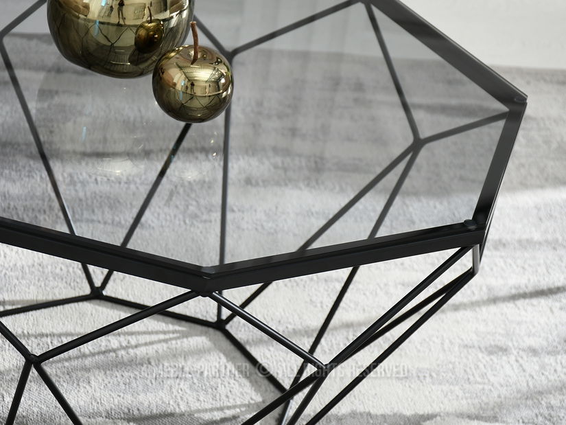 Stolić za kavu Maltez (dimljeno staklo + crna)