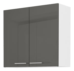 Gornji kuhinjski ormarić- Lavera 80 G 72 2F (bijela + sivi sjaj)
