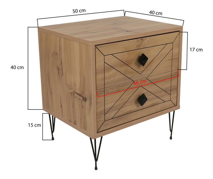 Éjjeliszekrény Luna (fenyő)