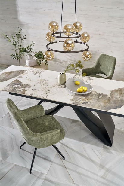 Étkezőasztal Hillary (fekete márvány + fekete) (8 és több fő számára)