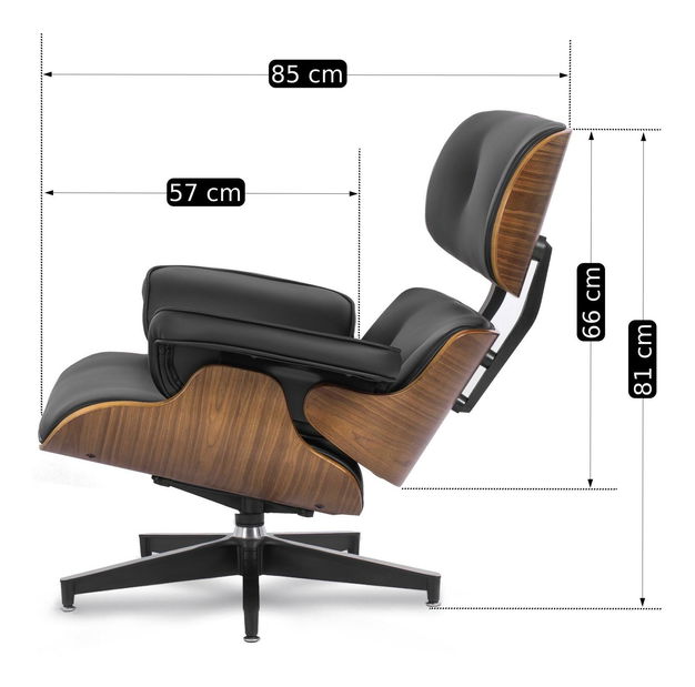 Fotel zsámollyal Procesion (fekete) 