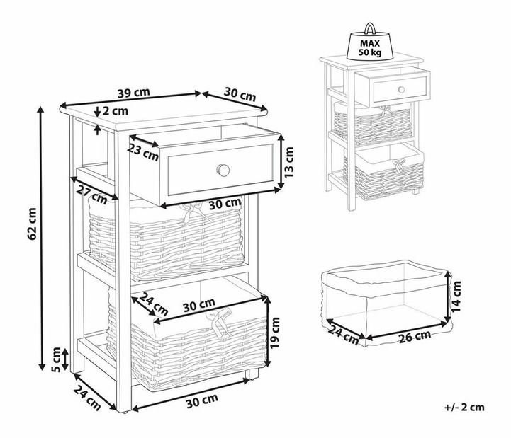 Noptieră Fulton (alb) *resigilat