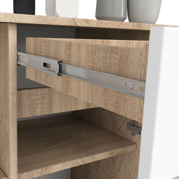 Komoda Blanqueo (hrast sonoma + bijela)