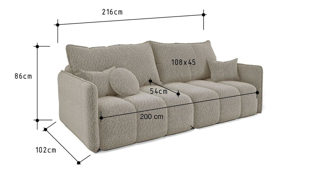 Trosjed Carmelone 3OS (bijela)