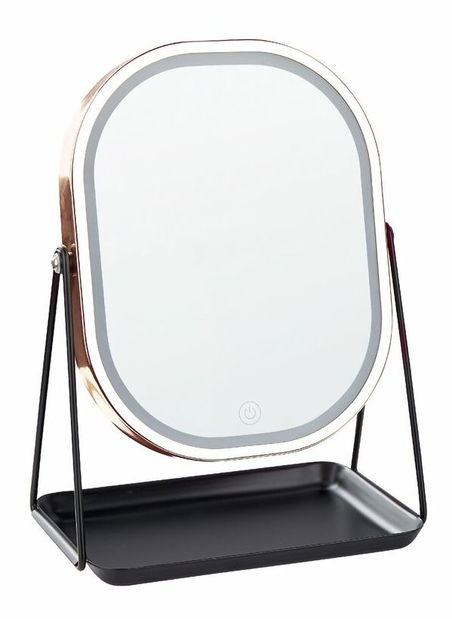 Oglindă cosmetică Dinora (rozauriu) (cu iluminat LED)