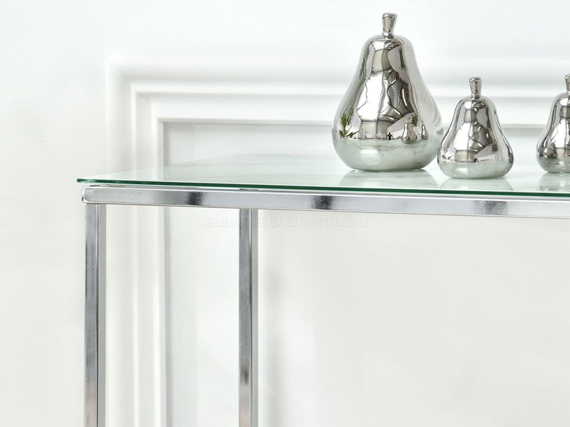 Măsuță consolă Bella Kons (alb + crom)