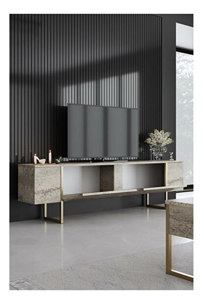 Mobilier living Luna set (Travertin + auriu) 