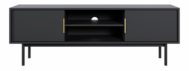 TV stolík/skrinka Vintana TV (čierna + zlatá)