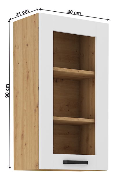 Horná skrinka Lesana 2 (biela + dub artisan) 40 GS-90 1F 