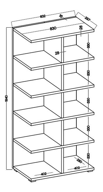 Regal typ 05 Murray (svijetlo siva)