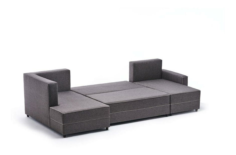 U alakú sarokkanapé Emilie (tárolóhellyel) (barna)