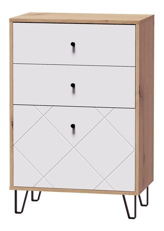 Komód Bonny BL18 (artisan tölgy + matt fehér)