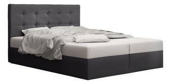 Franciaágy  Boxspring 180 cm Duel 1 (sötétszürke) (matraccal és tárolóhellyel)