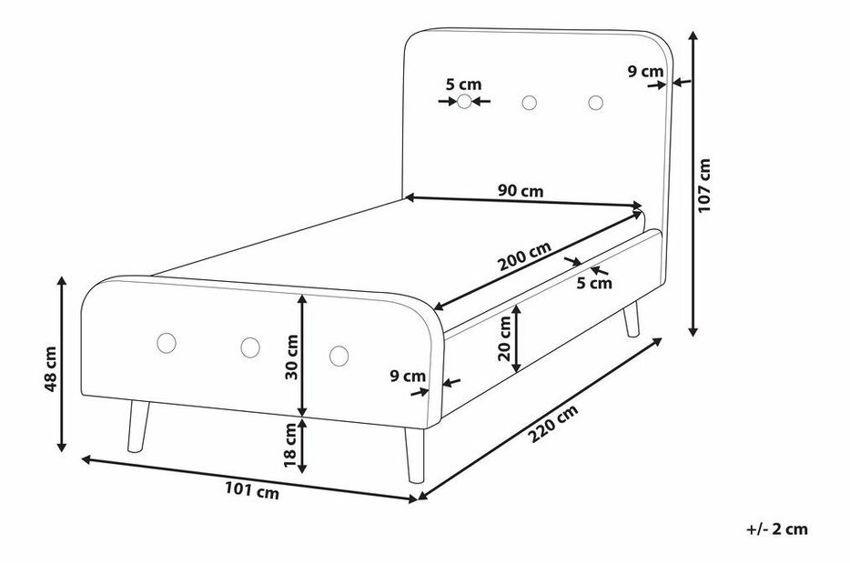 Gyerekágy 90 cm ROME (ágyráccsal) (bézs)