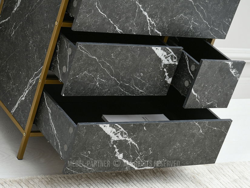 Komód Soren Kom (fekete márvány + arany)