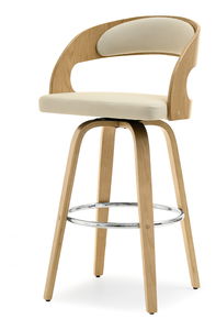 Barová stolička CH48 (krémová + dub)