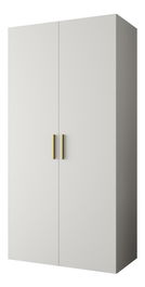 Šatníková skriňa 100 cm Borry 1 (biela + zlatá)
