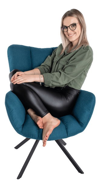 Dizajnerska fotelja Komand (petrolej)