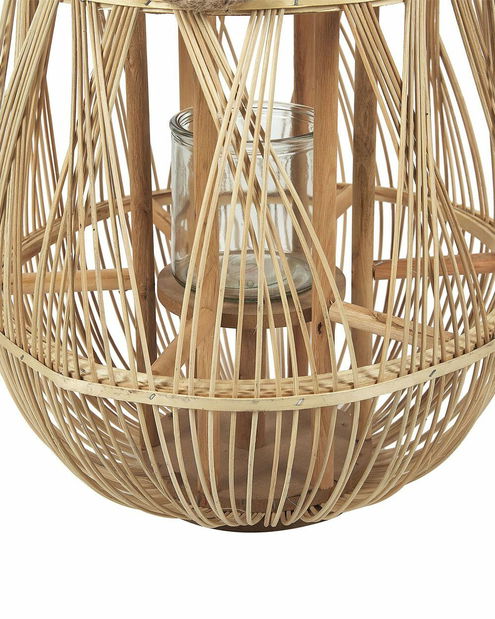 Lampáš TUMBA 56 cm (kov) (svetlé drevo)