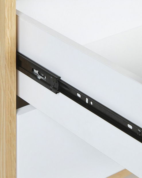 Regál RIMEN (svetlé drevo + biela)