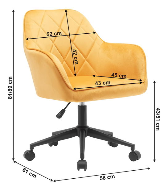 Irodai fotel Sofista (sárga + fekete) 