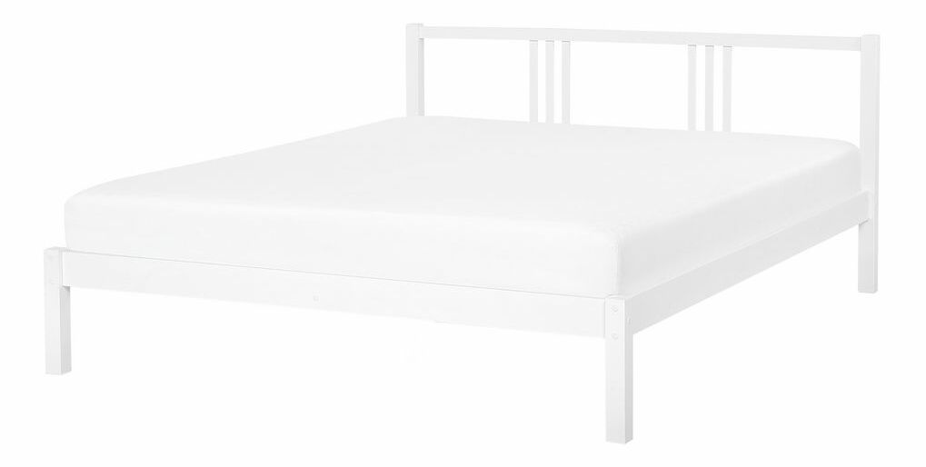 Manželská posteľ 140 cm VALLES (s roštom) (biela)