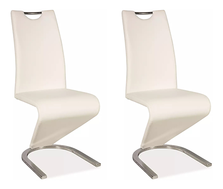 Set (2 buc.) scaune de sufragerie Hugo (piele ecologică Alb) *vânzare stoc