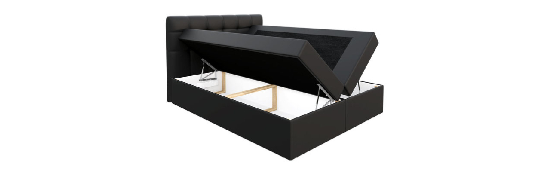 Bračni krevet Boxspring Kennedy (140x200) (ekokoža Soft 011 (crna))