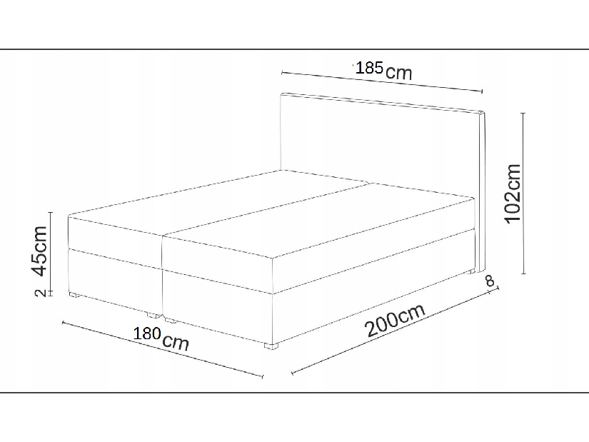 Manželská posteľ Boxspring 180 cm Karen (tmavohnedá) (s matracom a úložným priestorom)