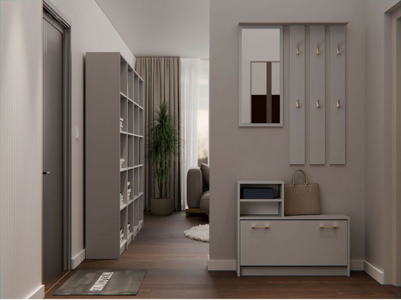 Set mobilier hol Vayan 1 (maro deschis) (cu oglindă)