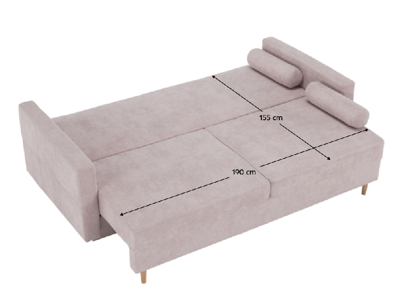 Sofa dvojsed Aria (staroružičasta)