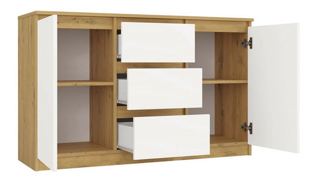 Komoda Musecalo 11 (dub artisan + biela)