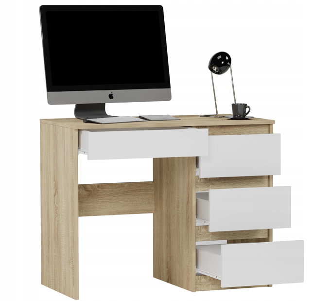 PC stol Noxar (hrast sonoma + bijela) (D)