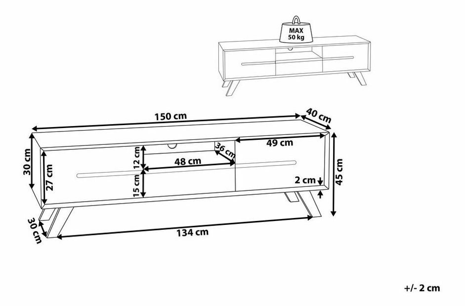 TV stolík/skrinka Flamor (biela)