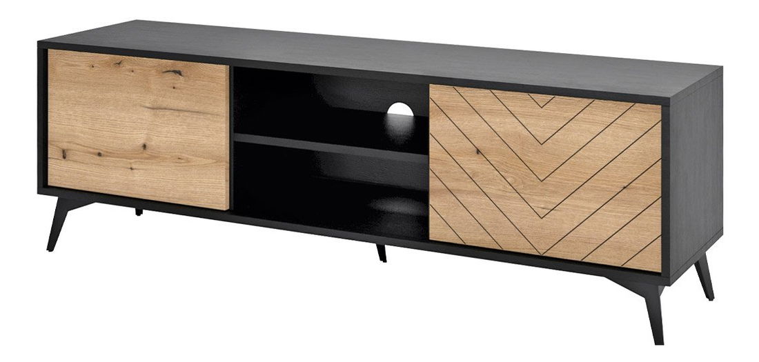 Masă TV Nina NRTV154 (Negru + stejar evoke)