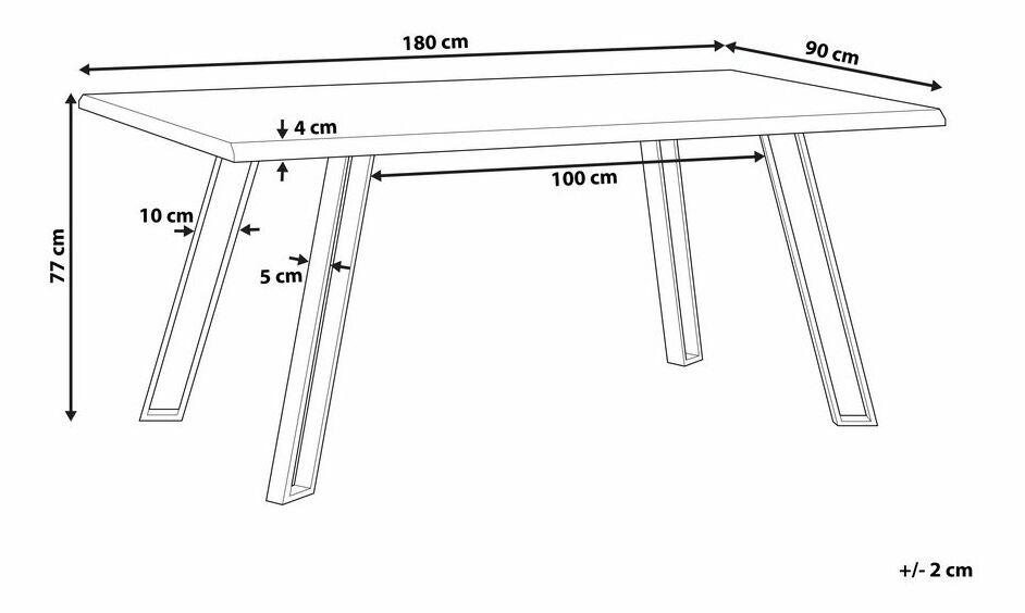 Masă de sufragerie Gisborne (pentru 8 persoane) (lemne deschis)