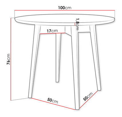 Okrúhly stôl FI 100 Biano (Čierna)