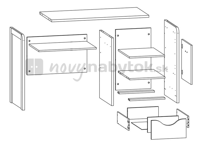 PC stolík BRW Rupi BIU1D1S