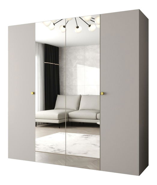 Ormar za garderobu 200 cm Parna 2 (kašmir + zlatna)