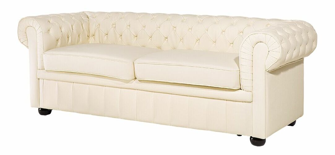 Kožená pohovka trojsedačka Chichester (krémová)