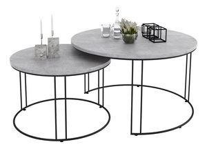 Set 2 ks. măsuțe cafea Essence (negru + beton)
