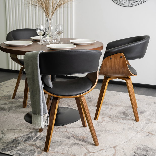 Scaun sufragerie Ofrecer 1 (piele ecologică negru) 