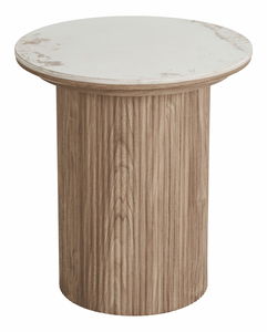 Príručný stolík Alomeria 2 (biela + hnedá)