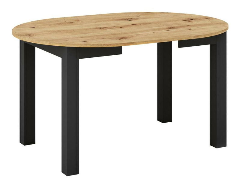 Masă sufragerie Haroldy (pentru 4 persoane) (stejar artisan + negru)