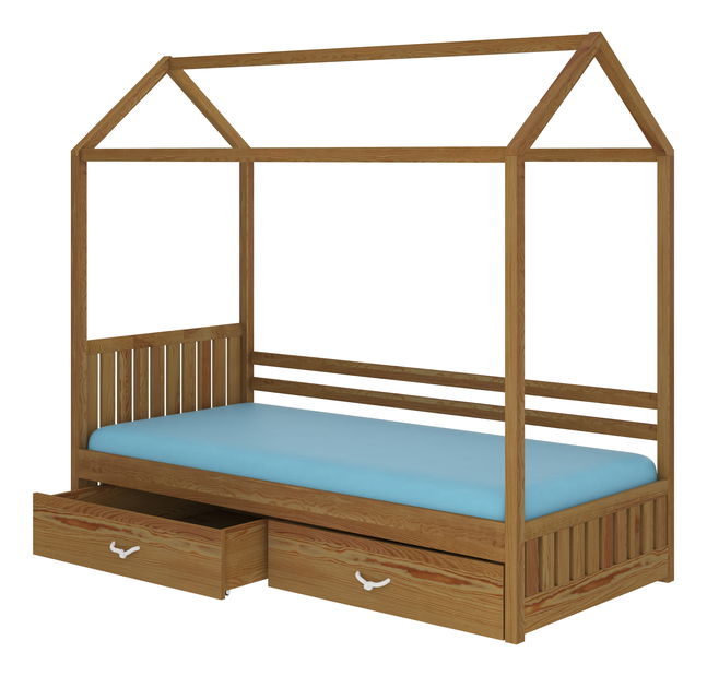 Dječji krevet 200x90 cm Rosie I (s podnicom i madracem) (hrast)