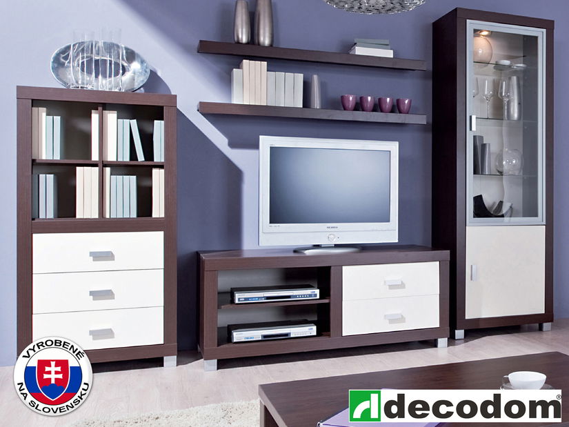 Obývacia stena Canaria K 80 dub tmavý + vanilka *bazár