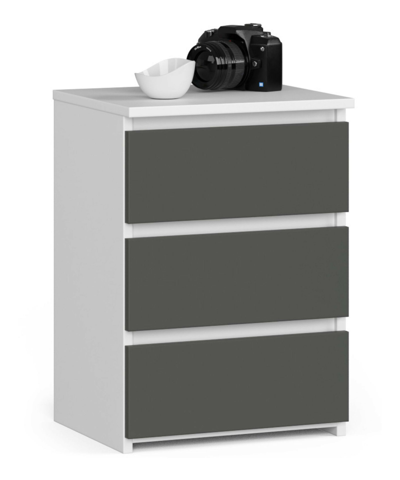 Éjjeli szekrény Contragolpe (fehér + grafit)