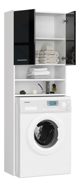 Skrinka na práčku Farid TYP5 (biela + čierny lesk)